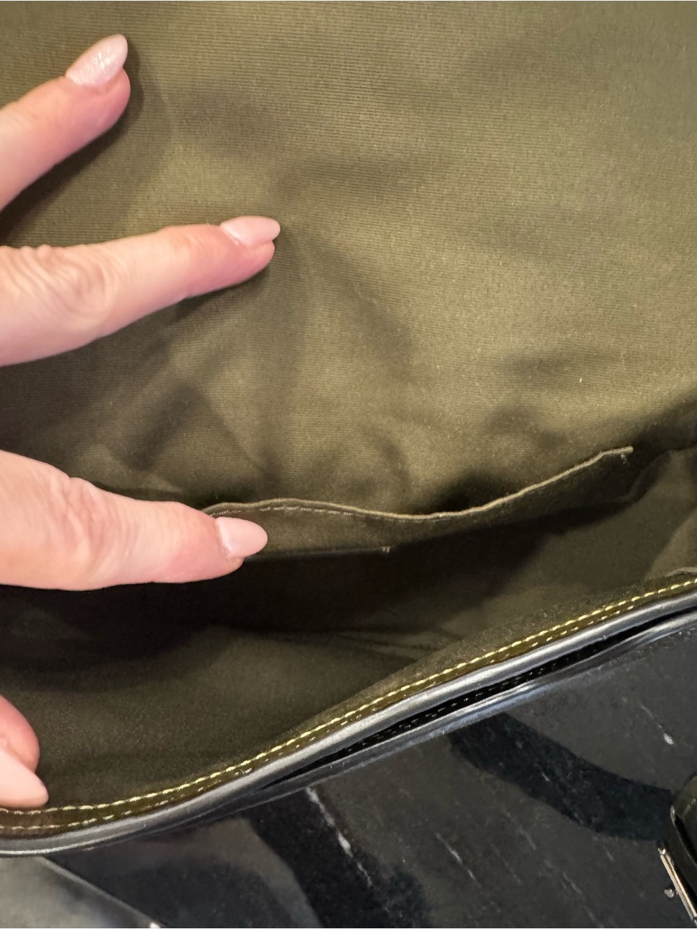 💚COACH Pebbled Leather Flap Crossbody Bag Olive Green Silver Hardware style76698 - Picture 7 of 12